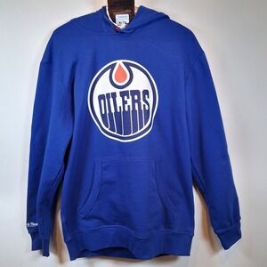 Mitchell & Ness Edmonton Oilers Hoodie XL Blue – NHL Primary Logo Sweatshirt – N